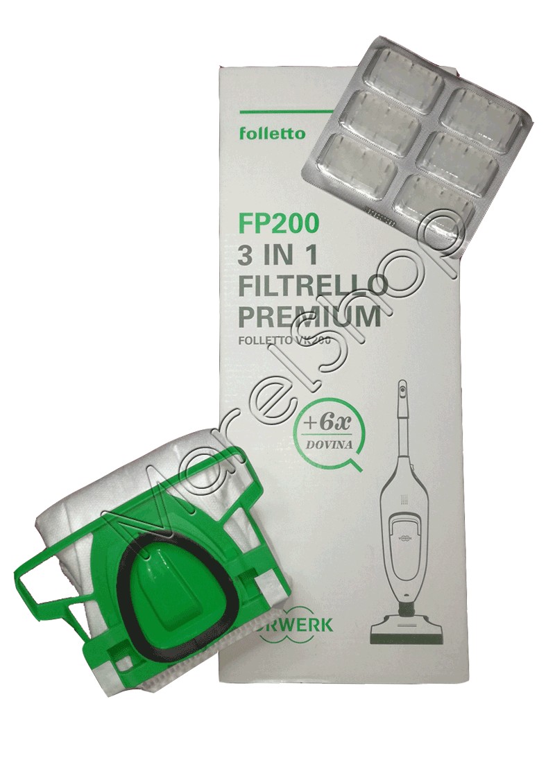 Confezione 6 Sacchetti + profumatori Originali per Folletto VK200